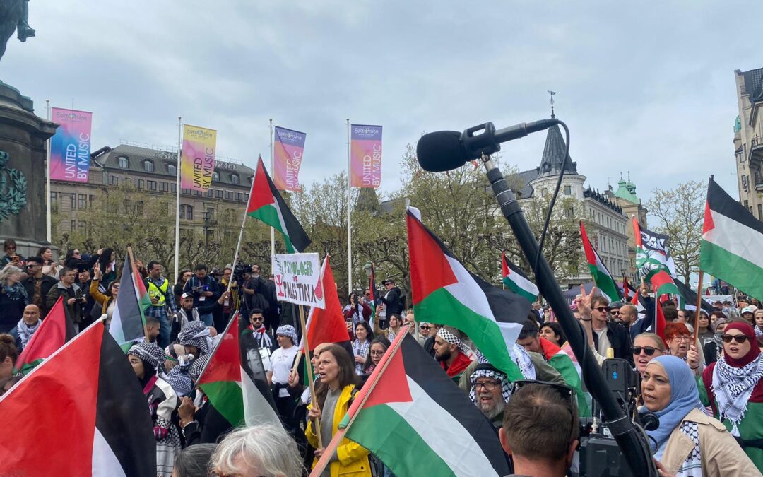 Järvabor demonstrerade i Malmö mot Israels medverkan i Eurovision
